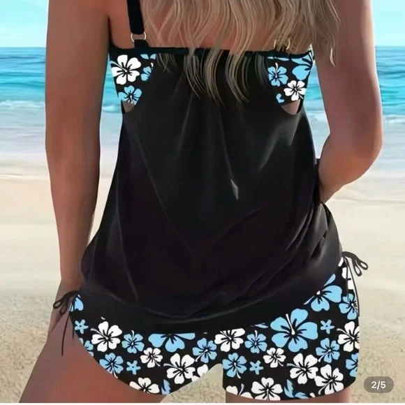 Women’s Tankini with printed boy shorts - Picture 2 of 5